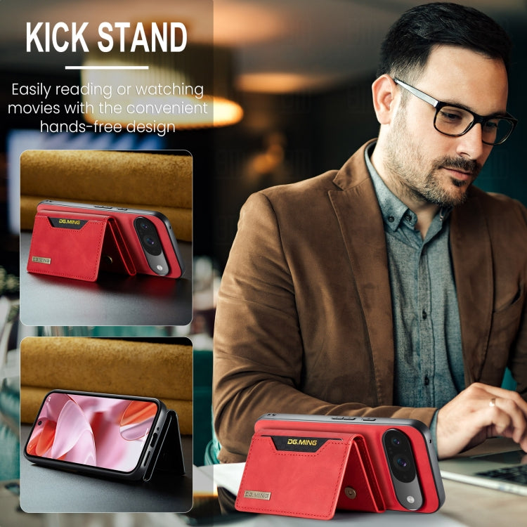 For Google Pixel 9 / 9 Pro DG.MING M2 Series 3-Fold Multi Card Bag + Magnetic Phone Case(Red) by DG.MING