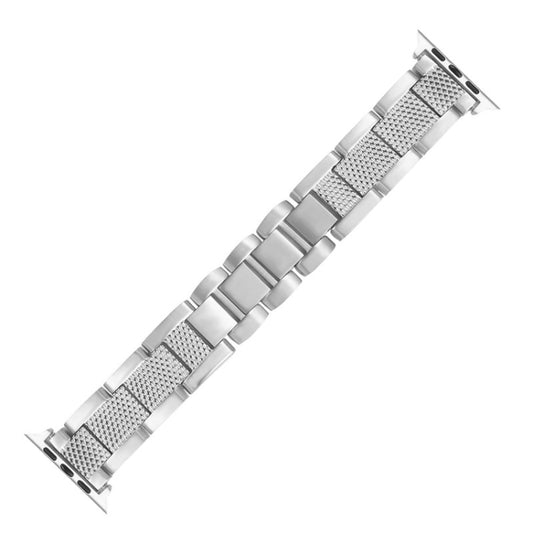 Plaid Metal Watch Band For Apple Watch Series 10 46mm(Silver) by bashfashion