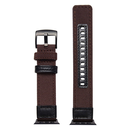 For Apple Watch Series 7 41mm / 6 & SE & 5 & 4 40mm / 3 & 2 & 1 38mm Nylon Watch Band(Coffee) by bashfashion