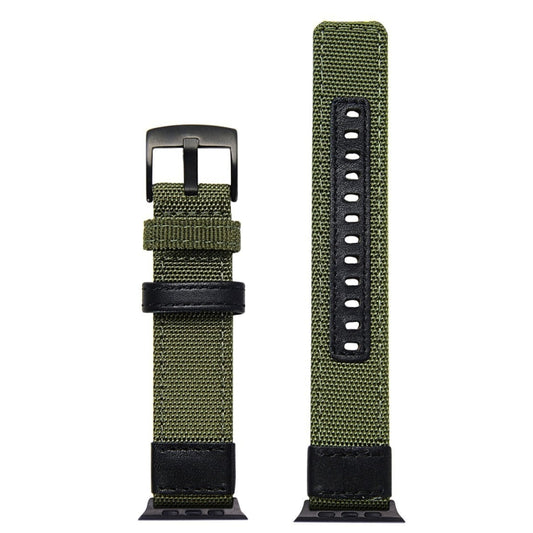 For Apple Watch Series 7 45mm / 6 & SE & 5 & 4 44mm / 3 & 2 & 1 42mm Nylon Watch Band(Army Green) by bashfashion