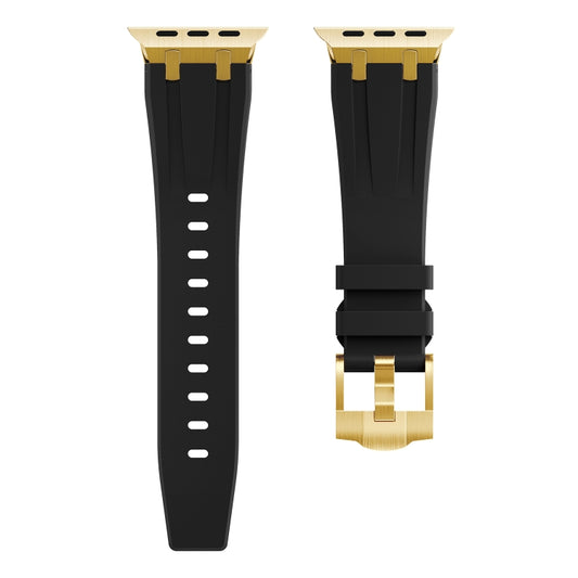 AP Silicone Watch Band For Apple Watch SE 2022 40mm(Gold Black) by bashfashion