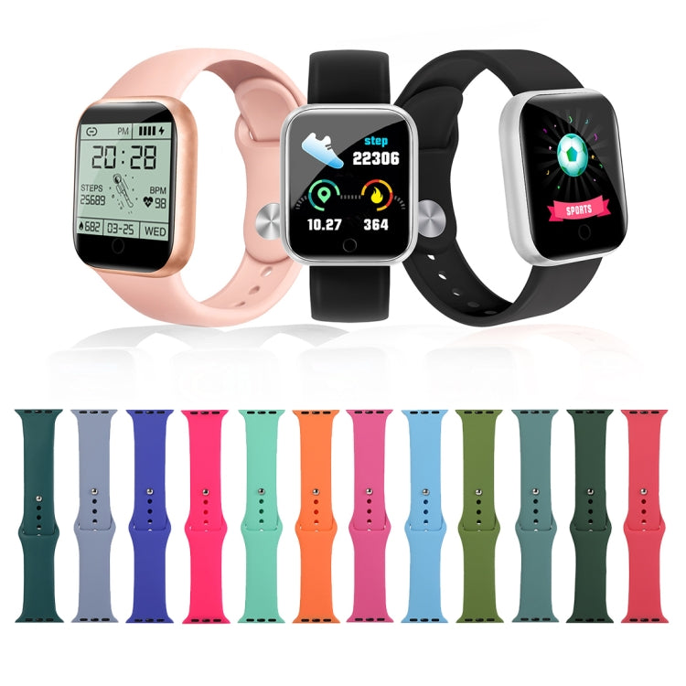 For Apple Watch Series 9&8&7 41mm / SE 3&SE 2&6&SE&5&4 40mm / 3&2&1 38mm Silicone Watch Band, Short Section (Female)(Deep Sapphire) by bashfashion