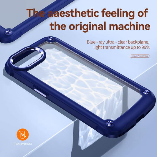 For iPhone 16e TPU + PC Lens Protection Phone Case(Blue) by bashfashion