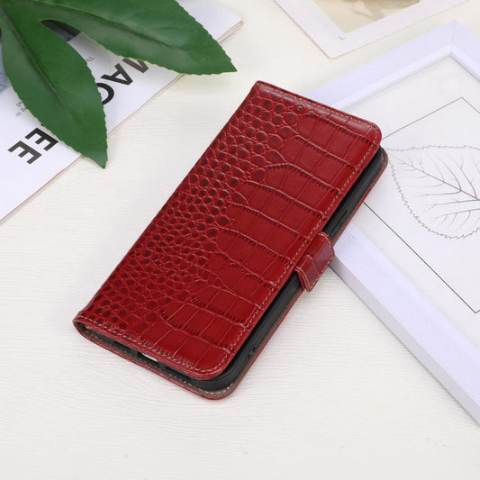 For iPhone 16e Crocodile Top Layer Cowhide Leather Phone Case(Red) by bashfashion