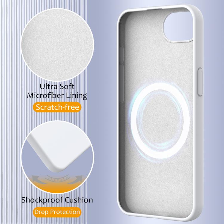For iPhone 16e Shockproof Silicone Magsafe Phone Case(White) by bashfashion
