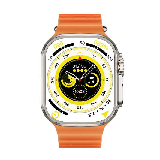 WS-E9 Ultra 2.2 inch IP67 Waterproof Metal Buckle Ocean Silicone Band Smart Watch, Support Heart Rate / NFC(Orange) by bashfashion