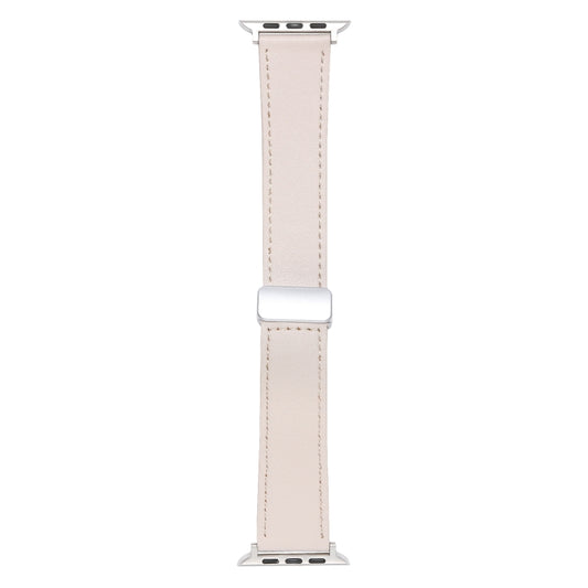 For Apple Watch Serie 3 38mm Magnetic Buckle Skin Feel Leather Watch Band(Apricot) by bashfashion