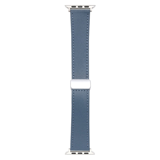 For Apple Watch SE 2023 40mm Magnetic Buckle Skin Feel Leather Watch Band(Light Blue) by bashfashion