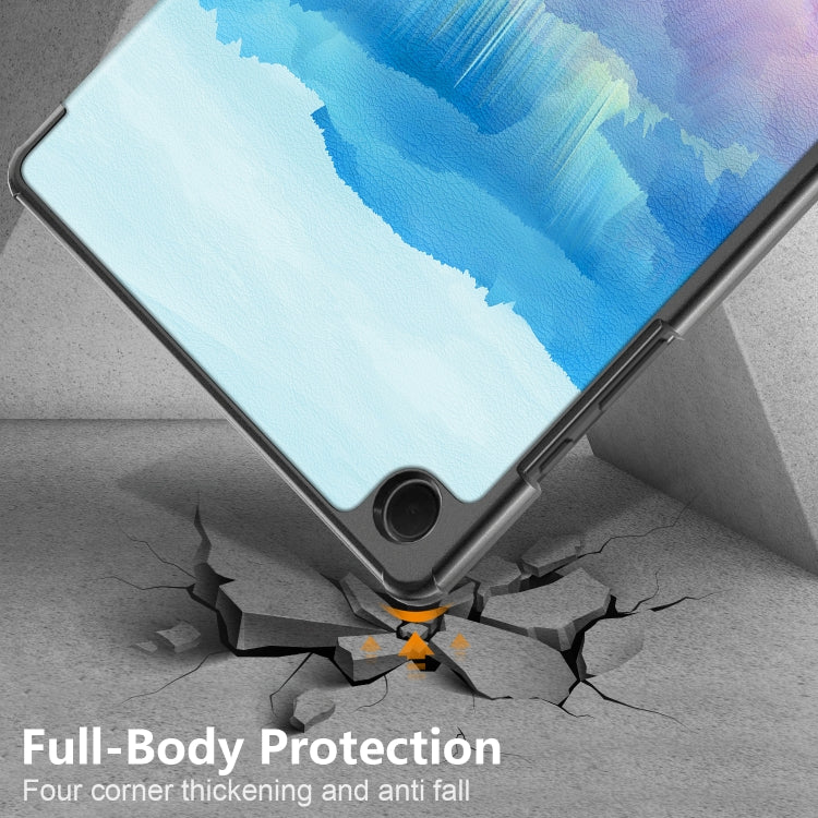 For Samsung Galaxy Tab A9 2023 Custer Painted 3-Fold Holder Smart Leather Tablet Case(Dream Deer) by bashfashion