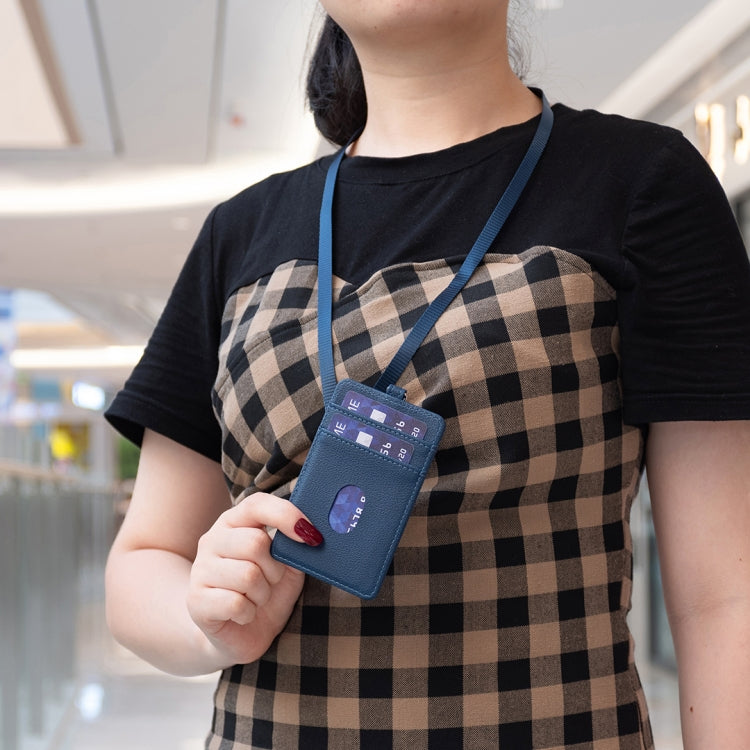 BFK15 Vertical ID Card Bag with Lanyard(Blue) by bashfashion