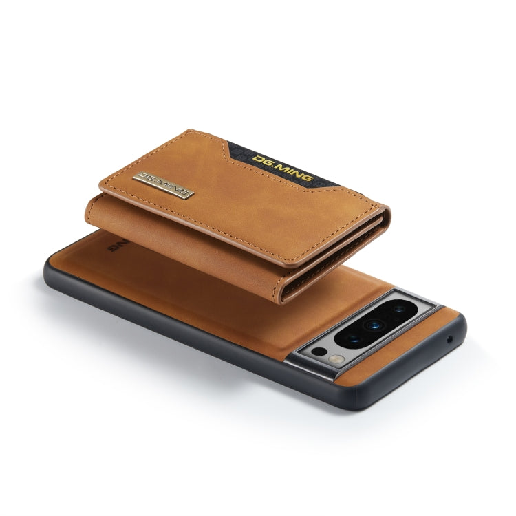 For Google Pixel 8 Pro DG.MING M2 Series 3-Fold Multi Card Bag + Magnetic Phone Case(Brown) by DG.MING