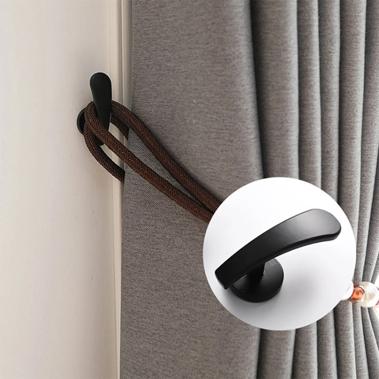 1pair Thickened Flat Hook Door Handle Hook Free Punch Free Installation Curtain Wall Hook(White) by bashfashion