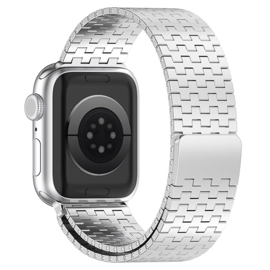 For Apple Watch SE 2022 40mm Magnetic Buckle Stainless Steel Metal Watch Band(Silver) by bashfashion