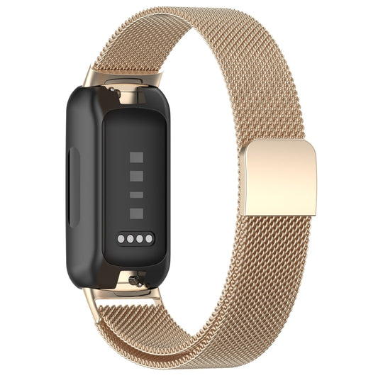 For Fitbit Inspire 3 Milanese Metal Watch Band(Champagne Color) by bashfashion