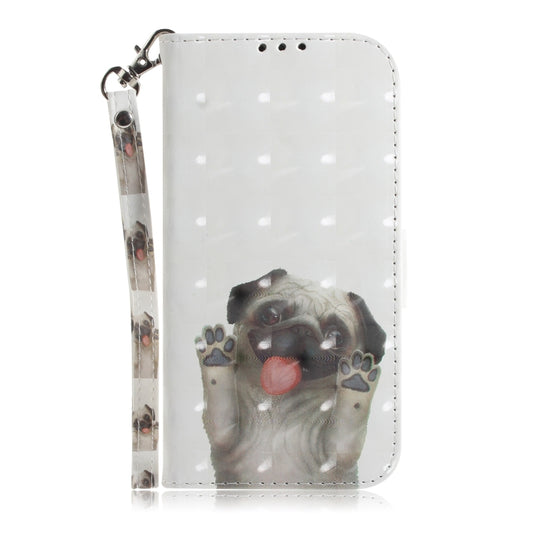 For iPhone 16e 3D Colored Horizontal Flip Leather Phone Case(Pug) by bashfashion