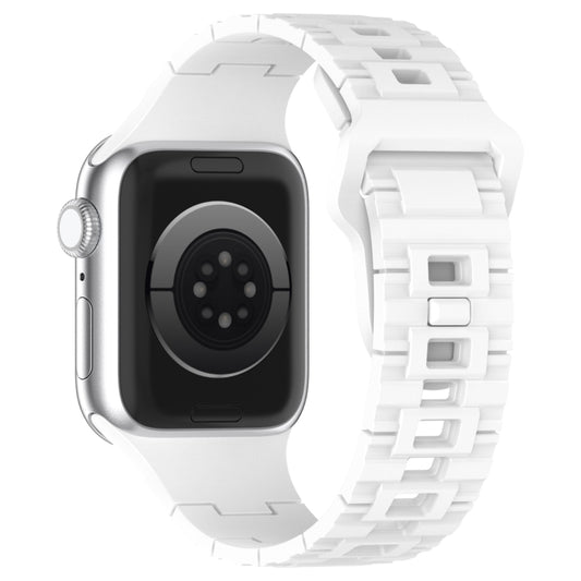 For Apple Watch Ultra 2 49mm Square Buckle Armor Style Silicone Watch Band(White) by bashfashion