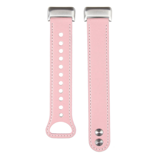 For Fitbit Charge 5 PU Leather Replacement Watch Band(Pink) by bashfashion