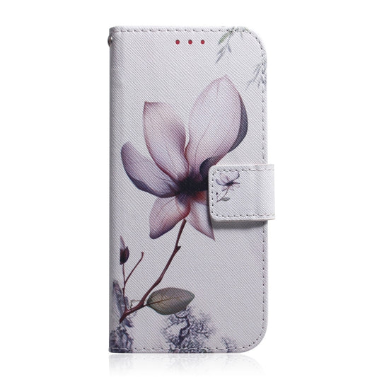 For iPhone 16e Coloured Drawing Flip Leather Phone Case(Magnolia) by bashfashion