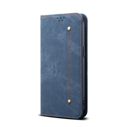For iPhone 16e Denim Texture Casual Style Horizontal Flip Leather Case(Blue) by bashfashion