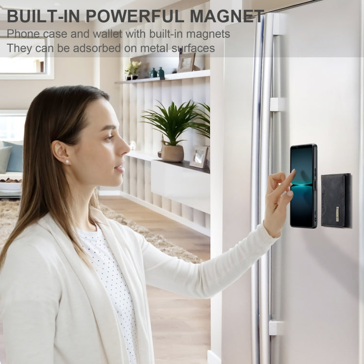 For Sony Xperia 1 VI DG.MING M2 Series 3-Fold Multi Card Bag + Magnetic Phone Case(Black) by DG.MING