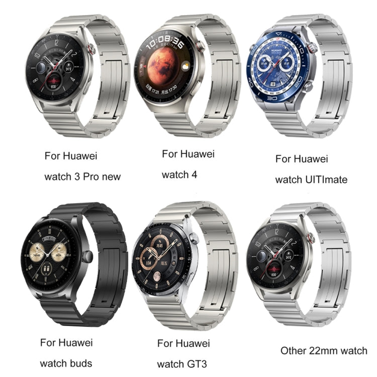 22mm Bamboo Joint Titanium Metal Watch Band(Silver) by bashfashion