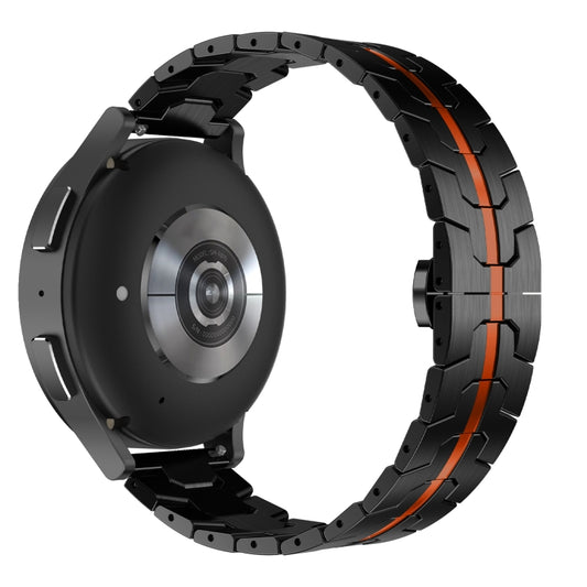 For Samsung Galaxy Watch 6 / 6 Classic Stainless Steel Metal Watch Band(Black Red) by bashfashion