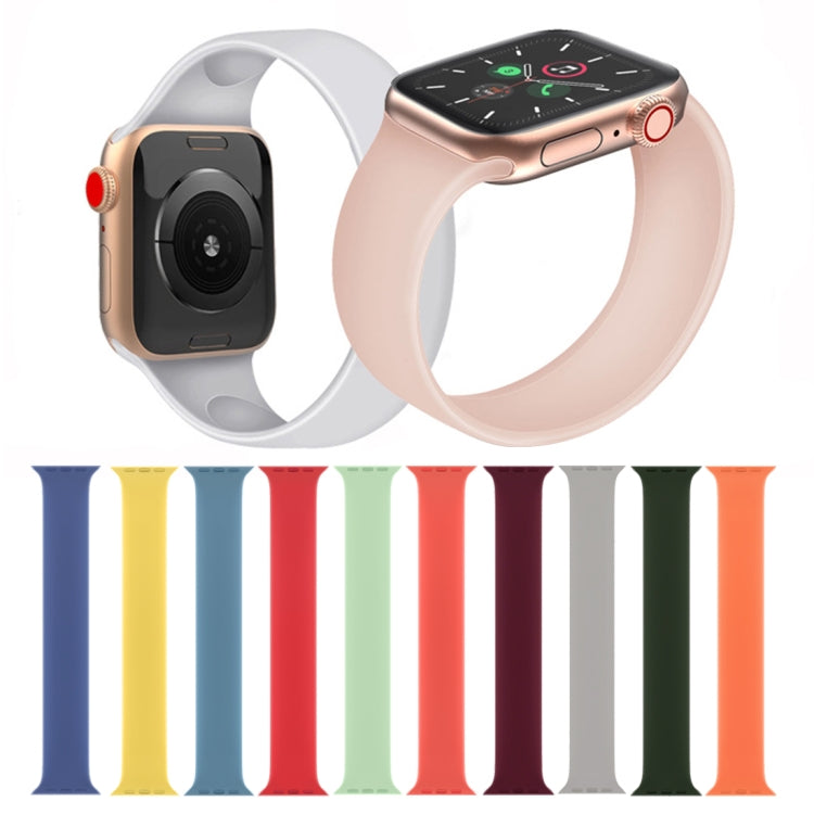 For Apple Watch Series 9&8&7 41mm / SE 3&SE 2&6&SE&5&4 40mm / 3&2&1 38mm Solid Color Elastic Silicone Watch Band, Size:L 156mm(Pink) by bashfashion