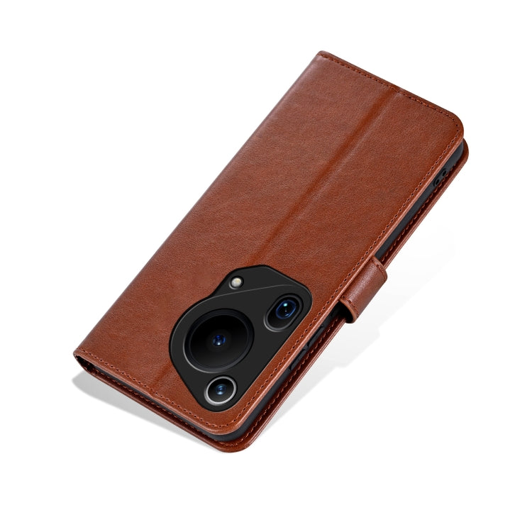 For Huawei Pura 70 Ultra AZNS Sheepskin Texture Flip Leather Phone Case(Brown) by AZNS