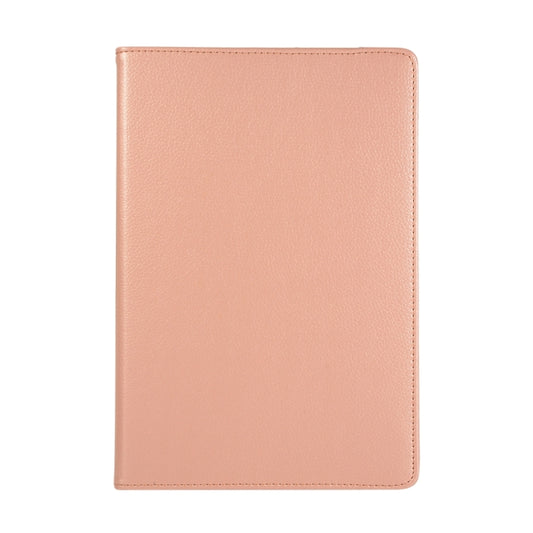 For Samsung Galaxy Tab S10 FE / S9 FE / S9 Litchi Texture 360 Degrees Rotation Holder Leather Tablet Case(Rose Gold) by bashfashion