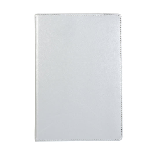 For Samsung Galaxy Tab S9 Ultra Litchi Texture 360 Degrees Rotation Holder Leather Tablet Case(Silver) by bashfashion