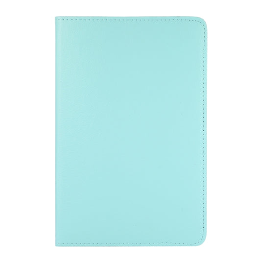 For Samsung Galaxy Tab A9 / Tab A11 Litchi Texture 360 Degrees Rotation Holder Leather Tablet Case(Sky Blue) by bashfashion