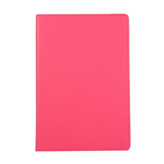 For Samsung Galaxy Tab S10 FE+ Litchi Texture 360 Degrees Rotation Holder Leather Tablet Case(Rose Red) by bashfashion