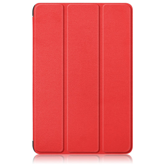 For Samsung Galaxy Tab A9 2023/Tab A11 3-folding Leather Smart Tablet Case(Red) by bashfashion