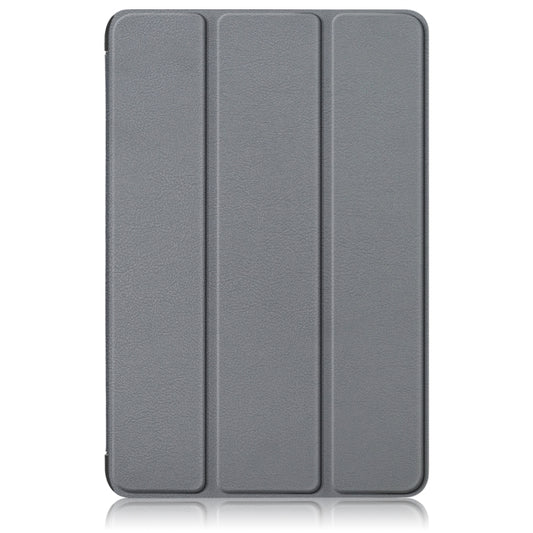 For Samsung Galaxy Tab A9 2023/Tab A11 3-folding Leather Smart Tablet Case(Grey) by bashfashion