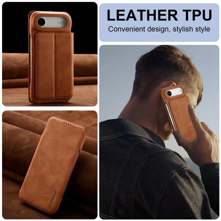 For iPhone Air LC.IMEEKE Hon Ancient Series Flip Leather Phone Case(Brown) by LC.IMEEKE
