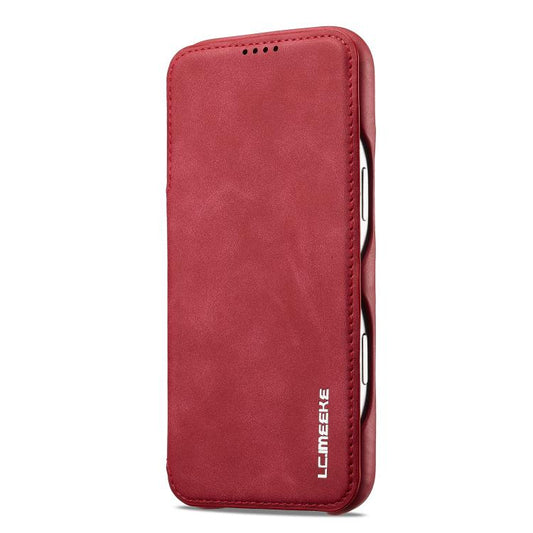 For iPhone 17 Pro LC.IMEEKE Hon Ancient Series Flip Leather Phone Case(Red) by LC.IMEEKE