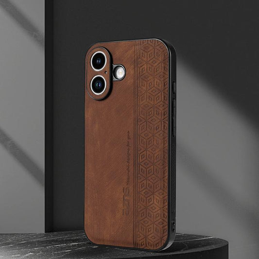 For iPhone 17 AZNS 3D Embossed Skin Feel Phone Case(Brown) by AZNS