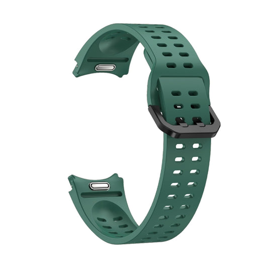 For Samsung Galaxy Watch 6 Double-row Hole Solid Color Silicone Watch Band(Army Green) by bashfashion