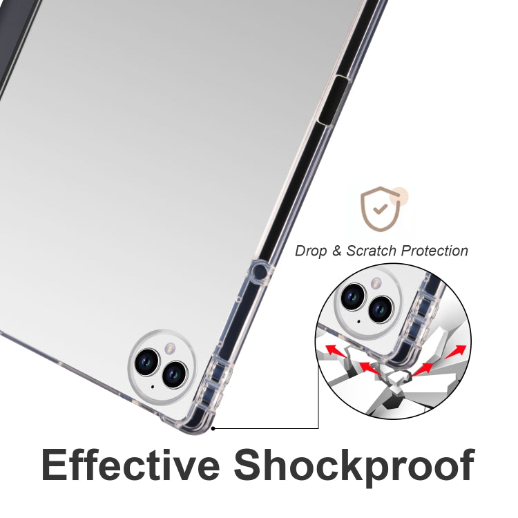 For Huawei MatePad Pro 13.2 2023 3-folding Transparent TPU Smart Leather Tablet Case(Black) by bashfashion