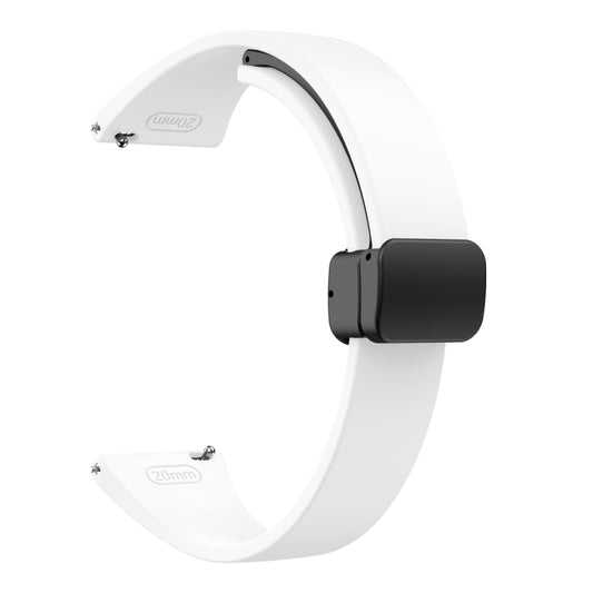 For Samsung Galaxy Watch 6 / 6 Classic Magnetic Black Buckle Slim Silicone Watch Band(White) by bashfashion