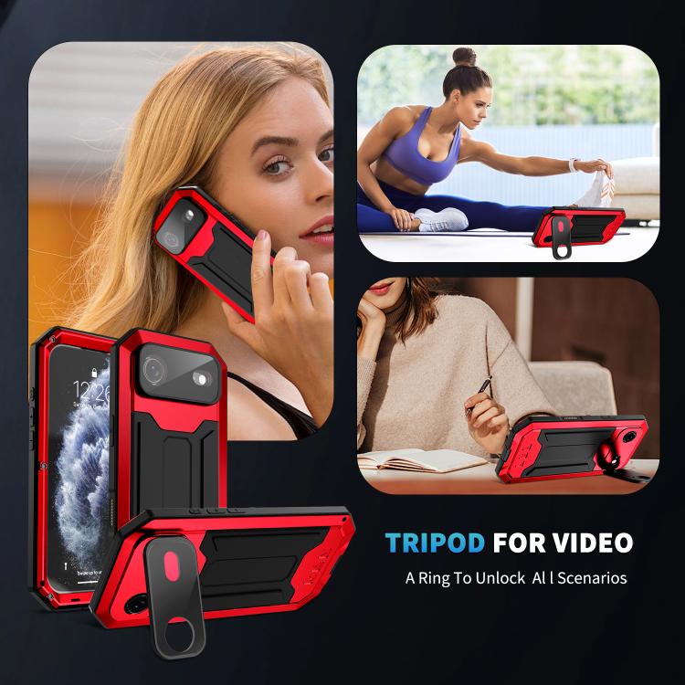 For iPhone Air R-JUST Sliding Camera IP54 Life Waterproof Holder Phone Case(Red) by R-JUST