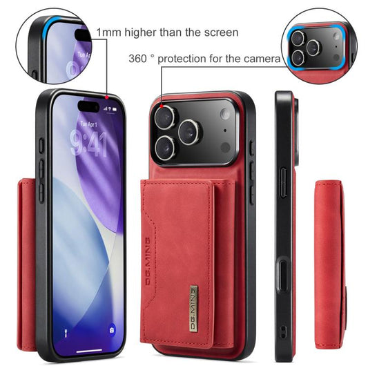 For iPhone 17 Pro Max DG.MING M2 Series 3-Fold Card Bag Wallet Leather Phone Case(Red) by DG.MING