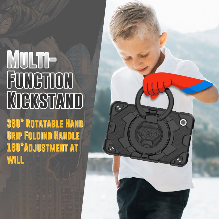 For Samsung Galaxy Tab A11 / A9 Spider Rotation Handle Silicone Hybrid PC Tablet Case(Black) by bashfashion