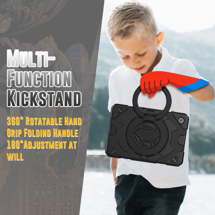 For Samsung Galaxy Tab A11+ / A9+ Spider Rotation Handle Silicone Hybrid PC Tablet Case(Black) by bashfashion