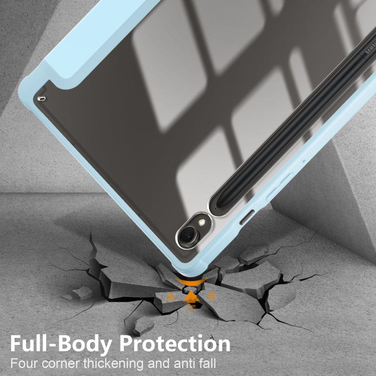 For Samsung Galaxy Tab S9 Acrylic 3-folding Smart Leather Tablet Case(Sky Blue) by bashfashion