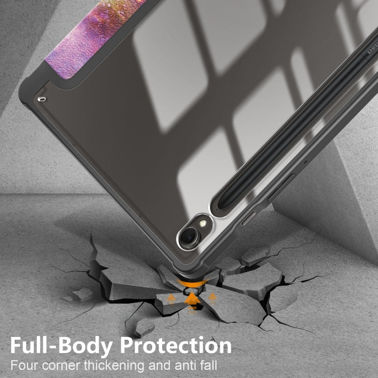 For Samsung Galaxy Tab S9 Acrylic 3-folding Painted Smart Leather Tablet Case(Milky Way) by bashfashion