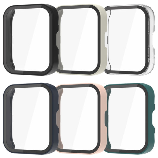 For Amazfit Bip 5 PC + Tempered Film Integrated Watch Protective Case(Ivory White) by bashfashion