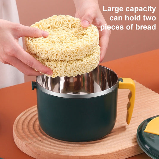 304 Stainless Steel Instant Noodle Bowl Student Lunch Box(Black) by bashfashion