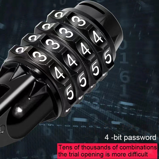 Portable Bicycle Lock Anti-theft Password Lock(Black 4-digit) by bashfashion