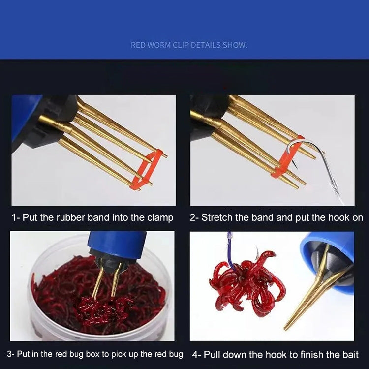 Red Worm Clip Hanging Bait Device Earthworm Live Bait Clip 1pc by bashfashion